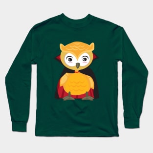 Cute Owl Halloween in Vampire Costume Gift Long Sleeve T-Shirt